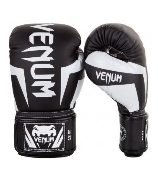 Боксерские перчатки  VENUM ELITE BOXING GLOVES - BLACK/WHITE Боксерские перчатки  VENUM ELITE BOXING GLOVES - BLACK/WHITE